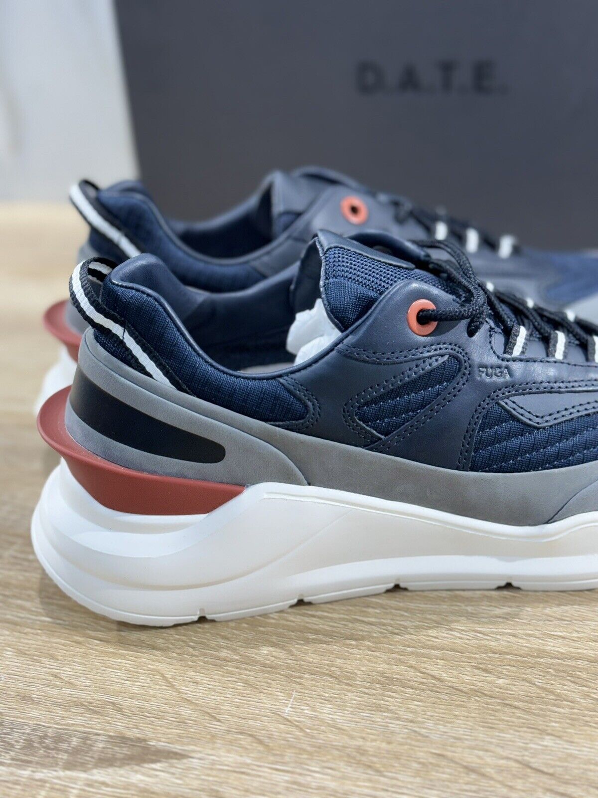 D.A.T.E Fuga Method  Gray Blu   Uomo  sneaker Pelle    Casual Shoes 42