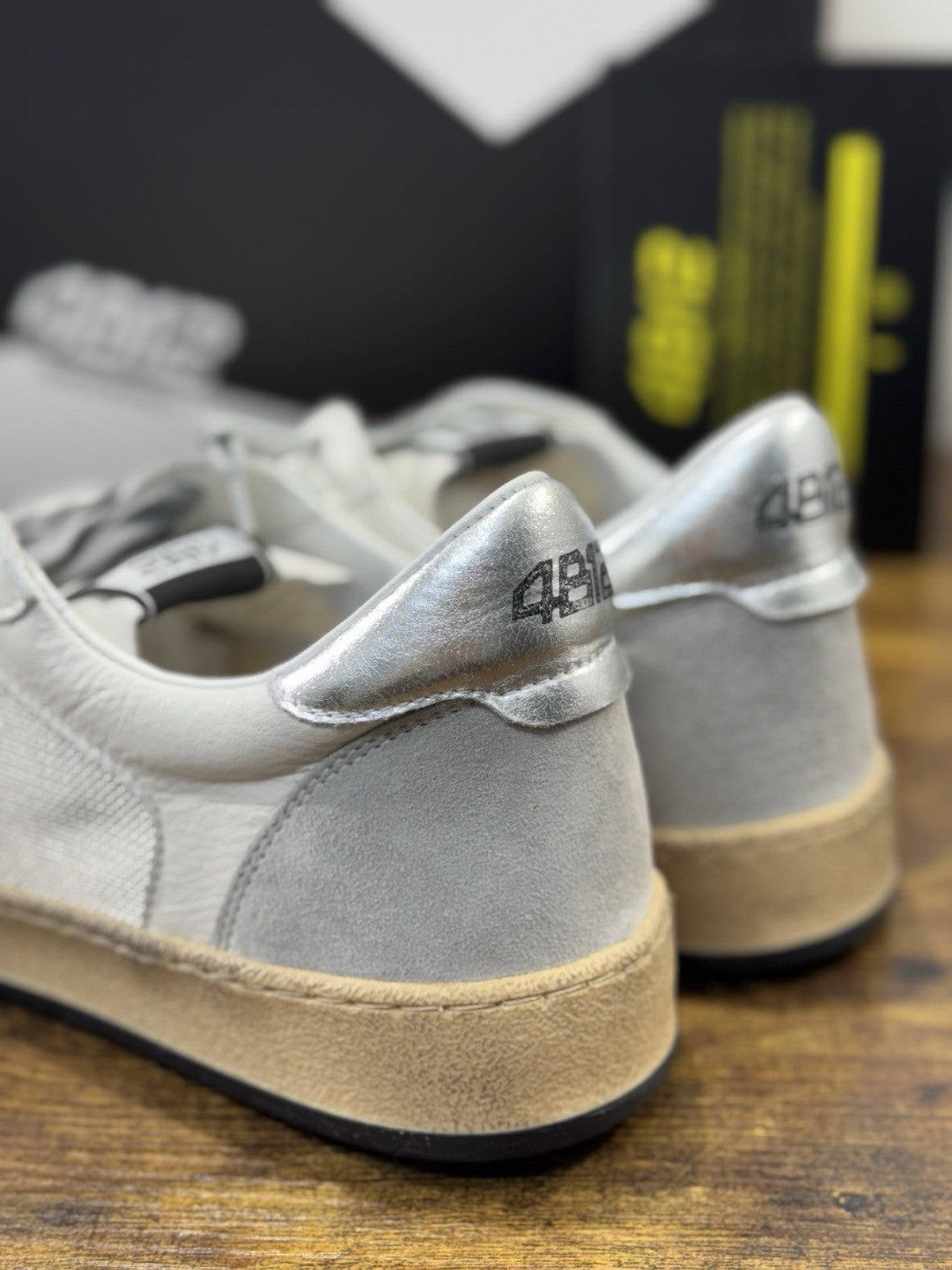 4B12 Sneaker Play New Grigio Silver Rosso Casual Uomo 43