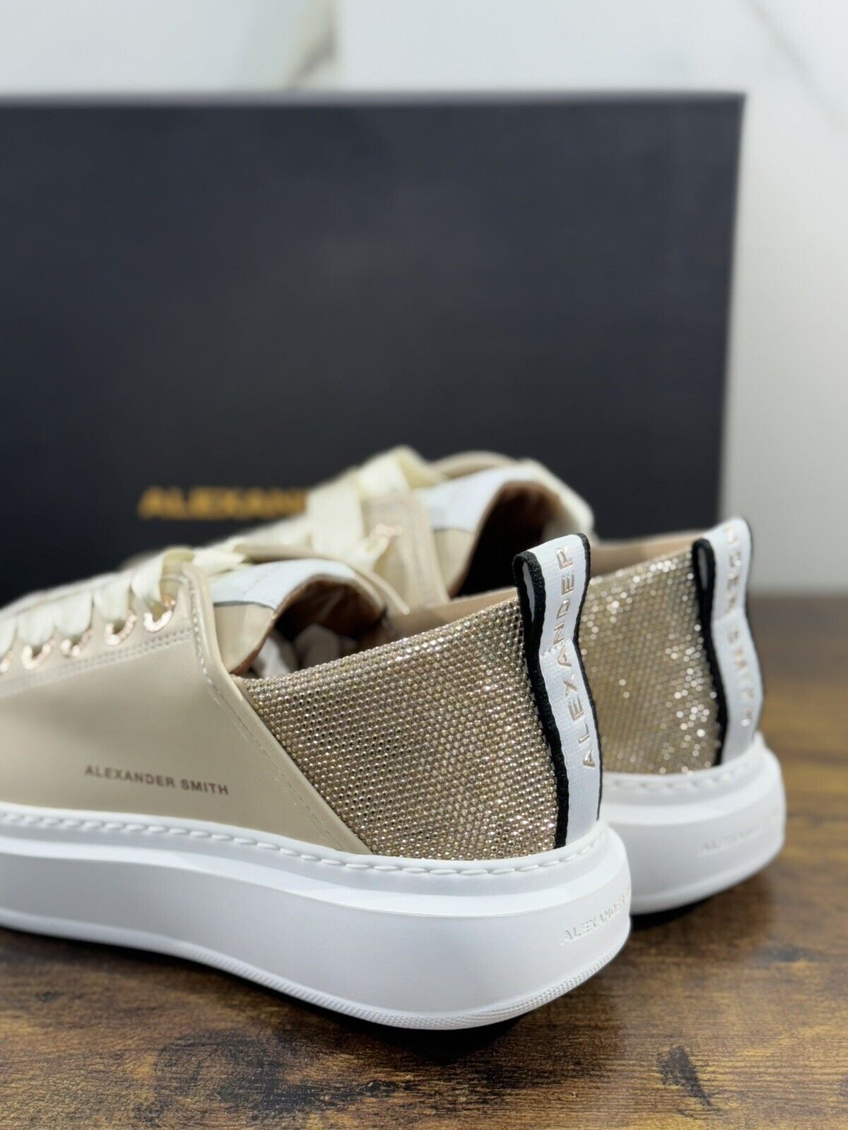 Alexander Smith London  Sneaker Donna Wembley  Pelle Sand Gold 41