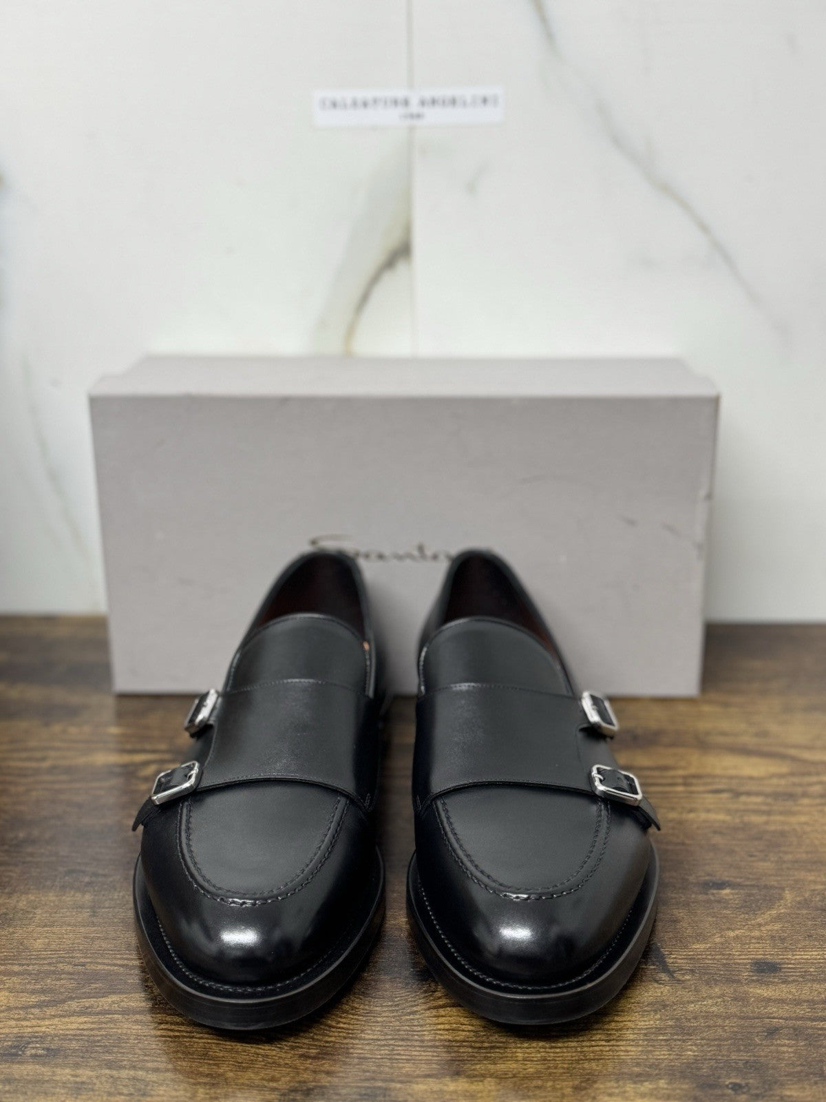Santoni Doppia Fibbia Peppe Nera Goodyear Luxury Santoni Men Shoes 44