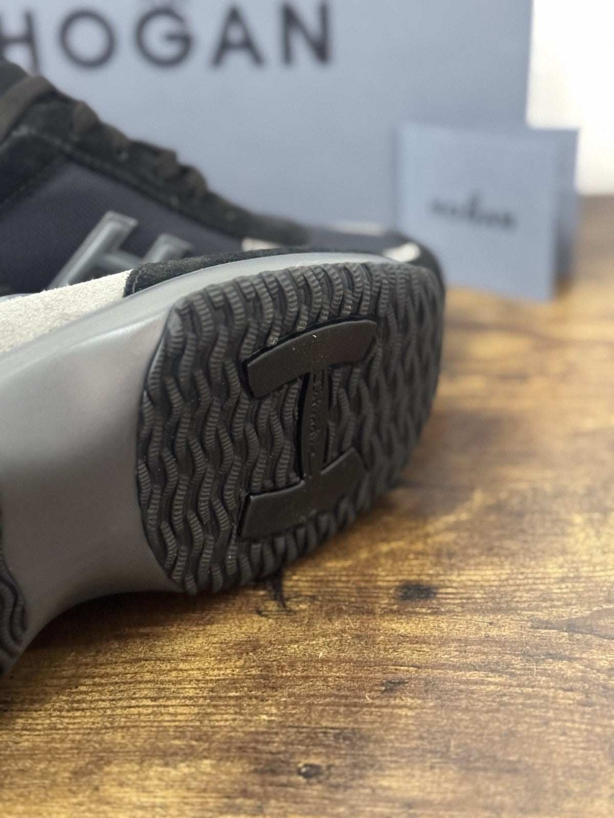Hogan New Interactive Suede Grey Nero Casual Sneaker Hogan Uomo 40.5