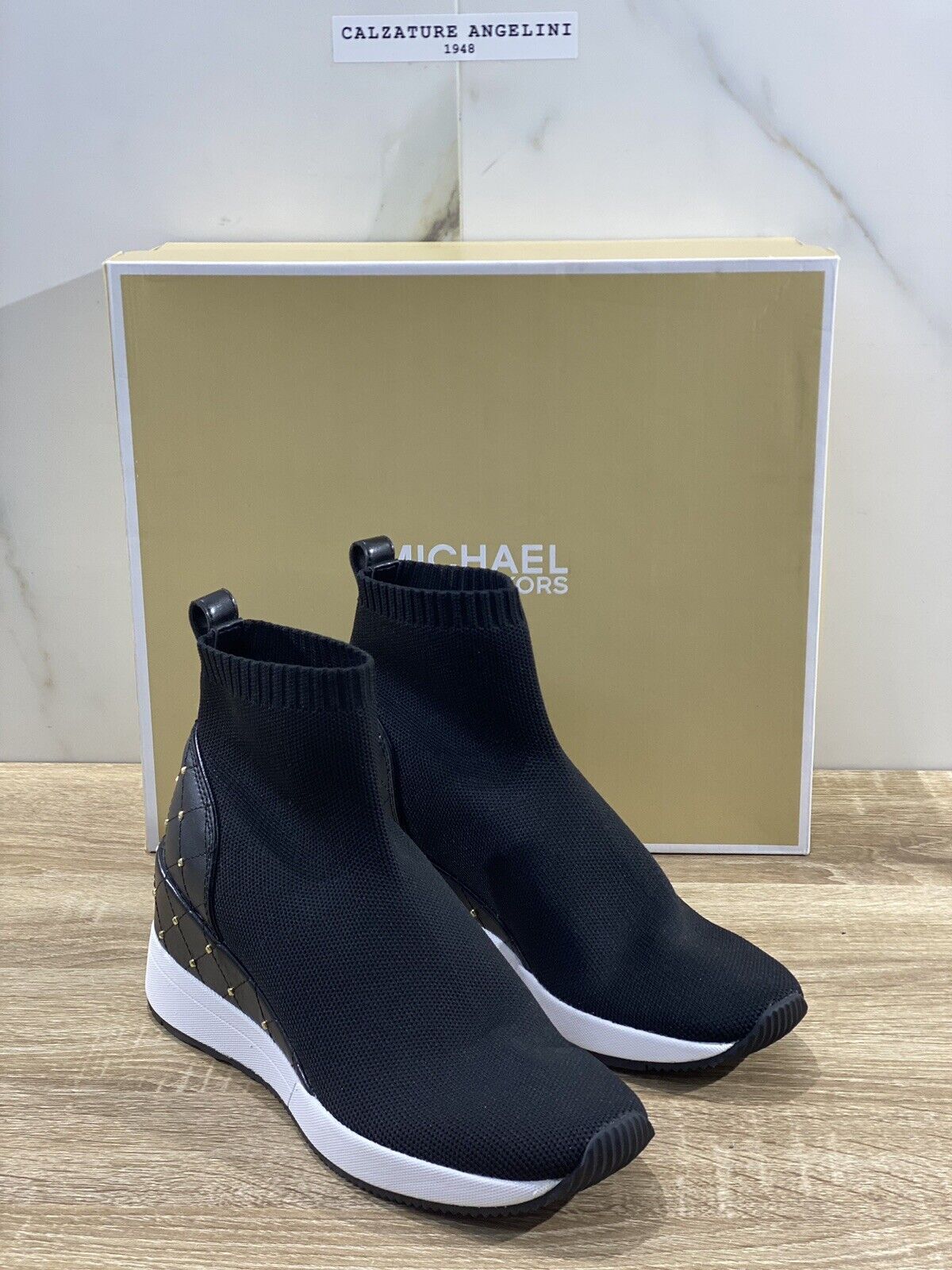 Michael Kors Skyler bootie sneaker Donna nera casual shoes 37.5