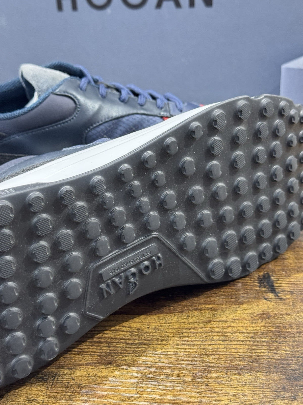 Hogan Hyper light  sneaker Pelle Blu  memory foam Luxury Hogan Men Shoes 42