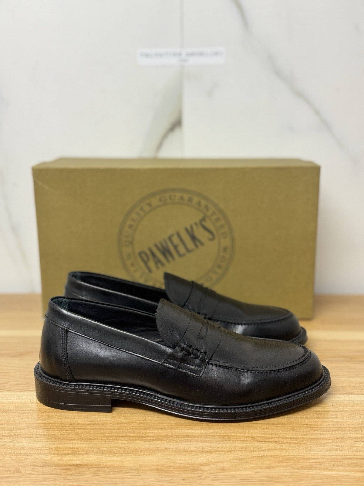 Pawelk’s Mocassino    Pelle Nero       Hand   Made  In Italy   Uomo 39