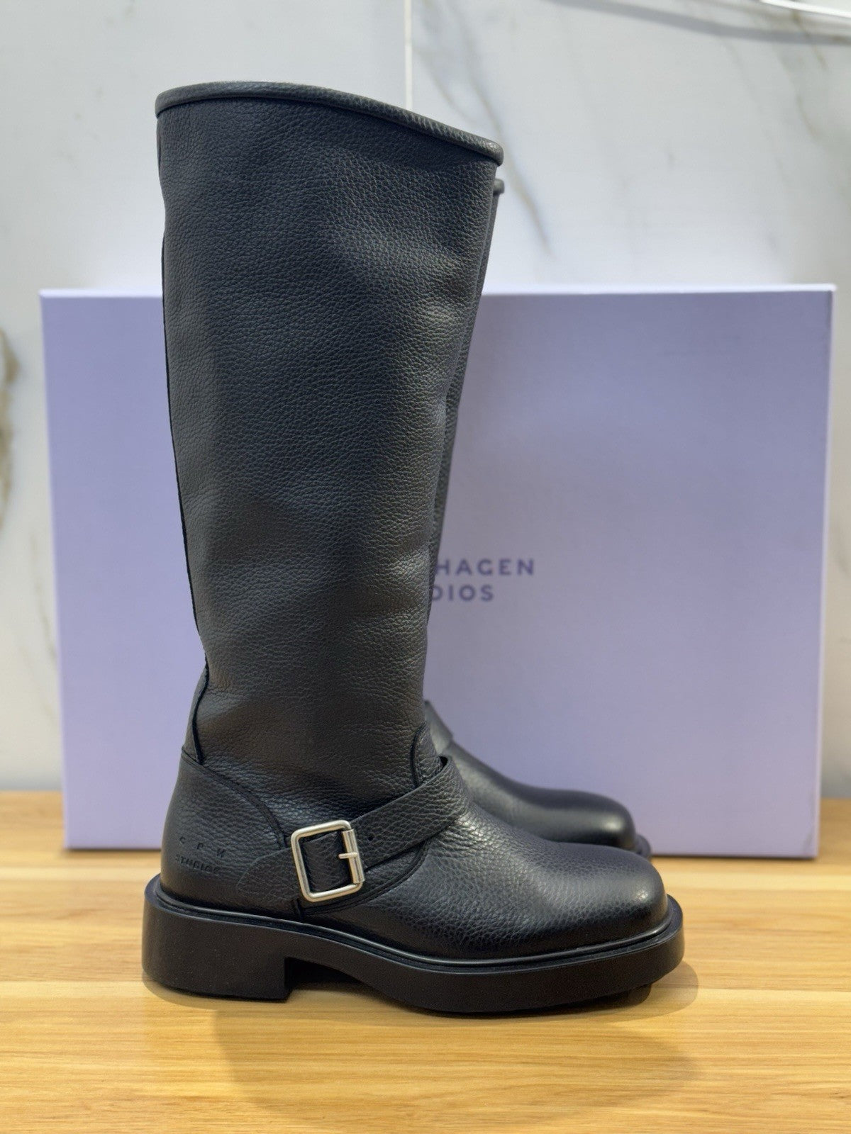Copenhagen Stivale Pelle Nero Biker Casual Boot Donna 36