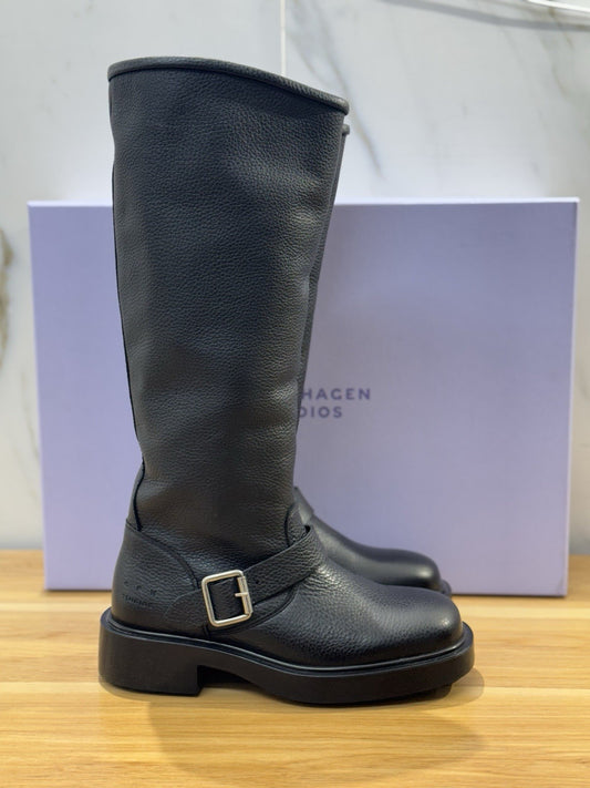 Copenhagen Stivale Pelle Nero Biker Casual Boot Donna 36