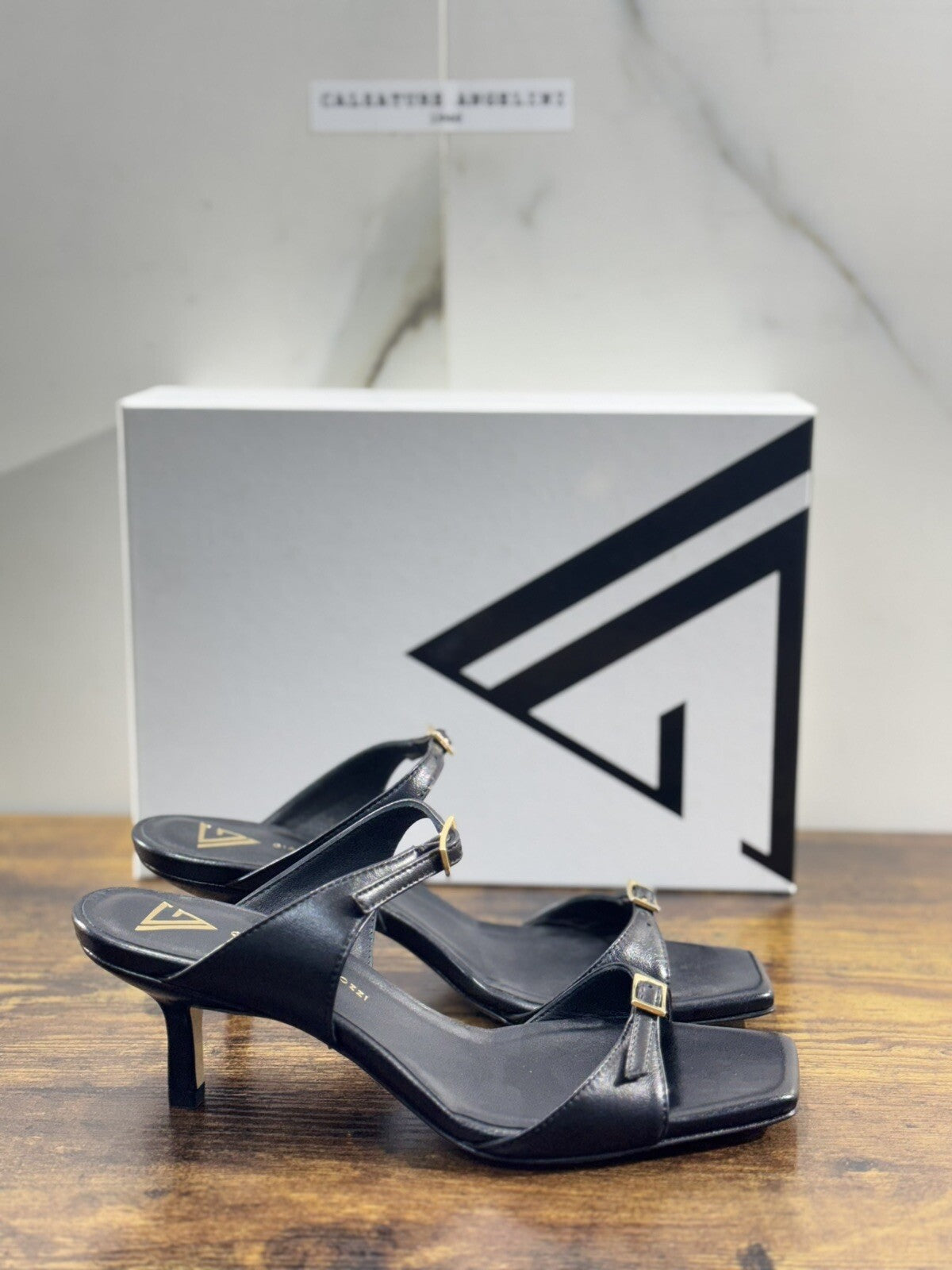 Giampaolo Viozzi Sandalo  Donna Nero   Pelle Tacco     Luxury Woman Sandal 41