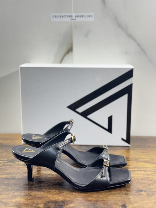 Giampaolo Viozzi Sandalo  Donna Nero   Pelle Tacco     Luxury Woman Sandal 41