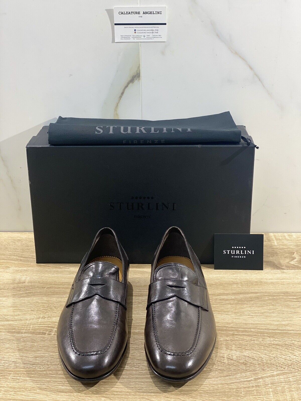 Sturlini Firenze mocassino uomo 15002 in bufalo chocolat luxury handamde 45