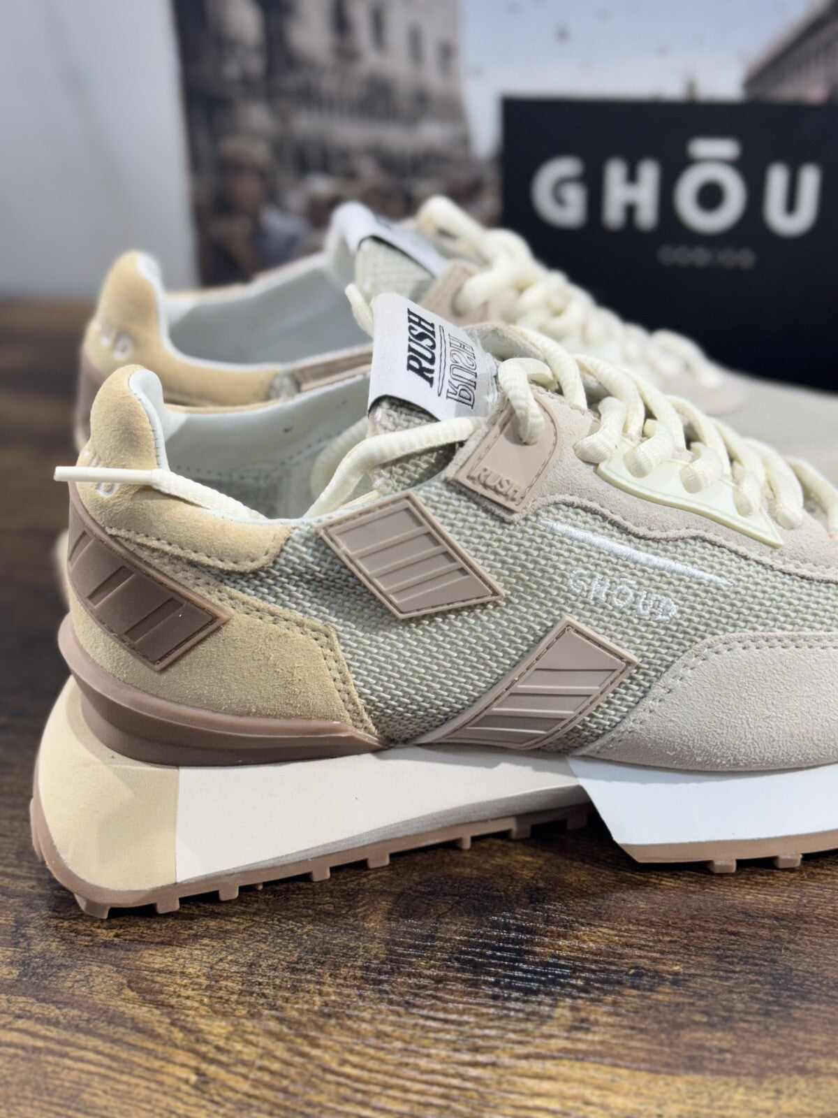 Ghoud Sneaker Donna Rush  Pelle Beige   Casual Woman Sneaker 40