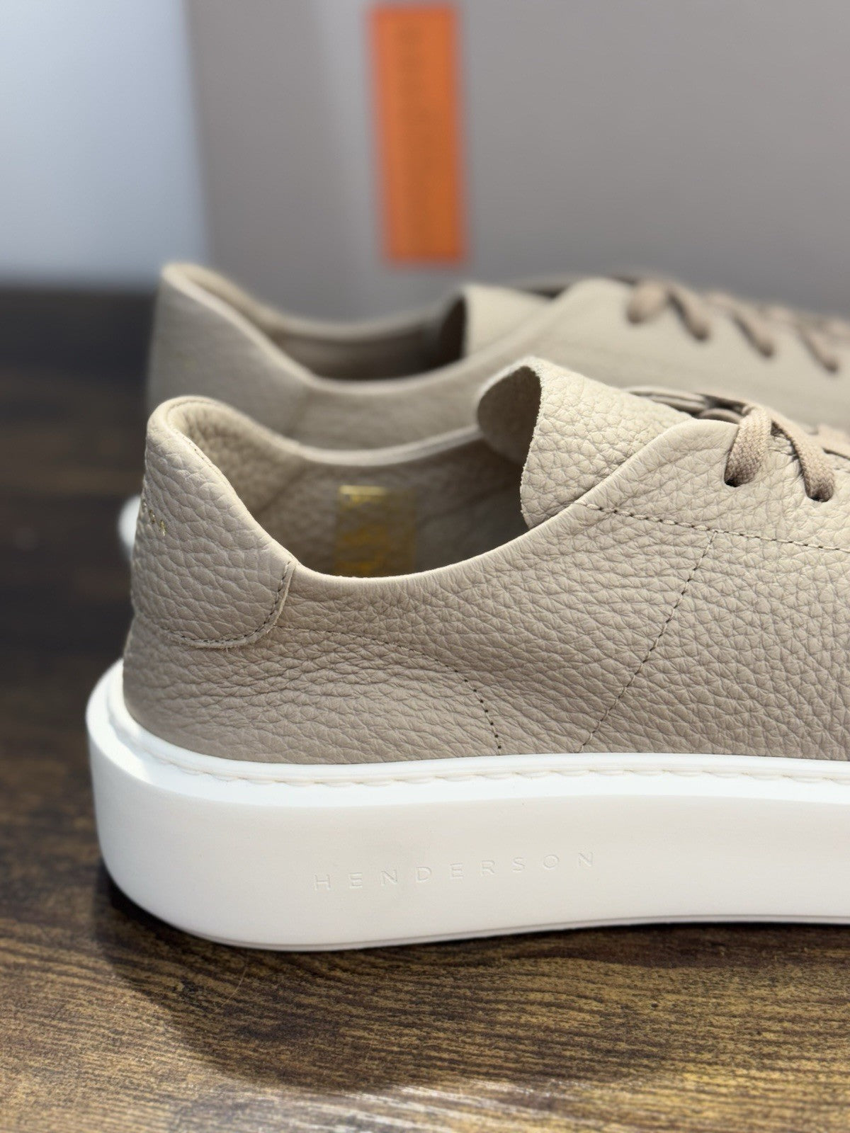 Henderson Baracco Sneaker Pelle Beige Casual Luxury Uomo 41