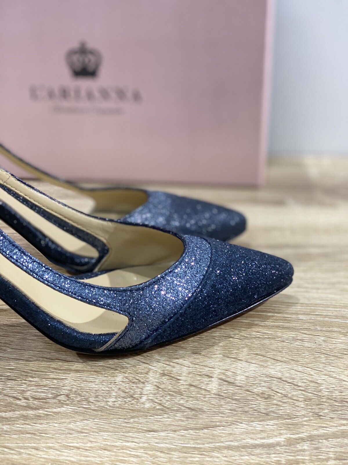 L’ARIANNA Sling Back Donna Luxury Blu Con Tacco 37