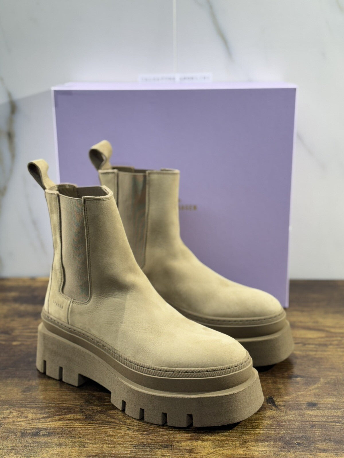 Copenhagen Chelsea Boot Combat Donna Pelle Nabuk Taupe     Casual Boot 36