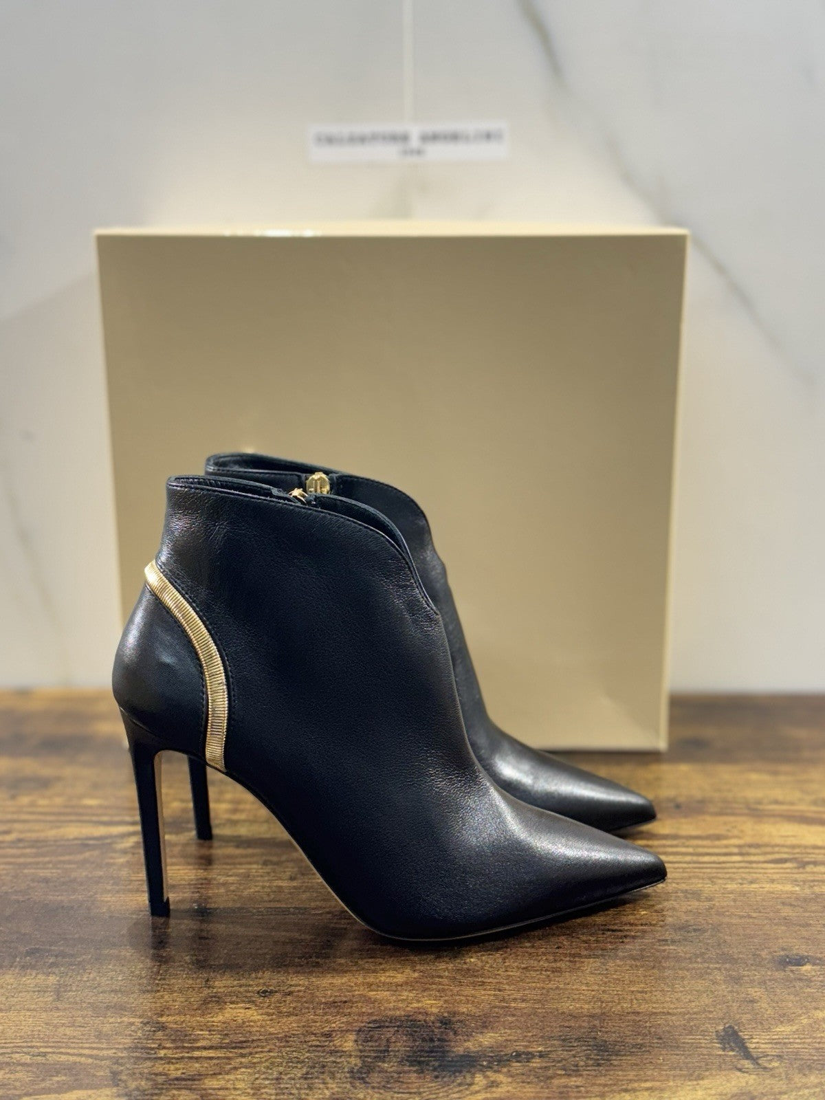 Ninalilou Stivaletto Donna Pelle Nero Con Tacco Luxury Boot 40