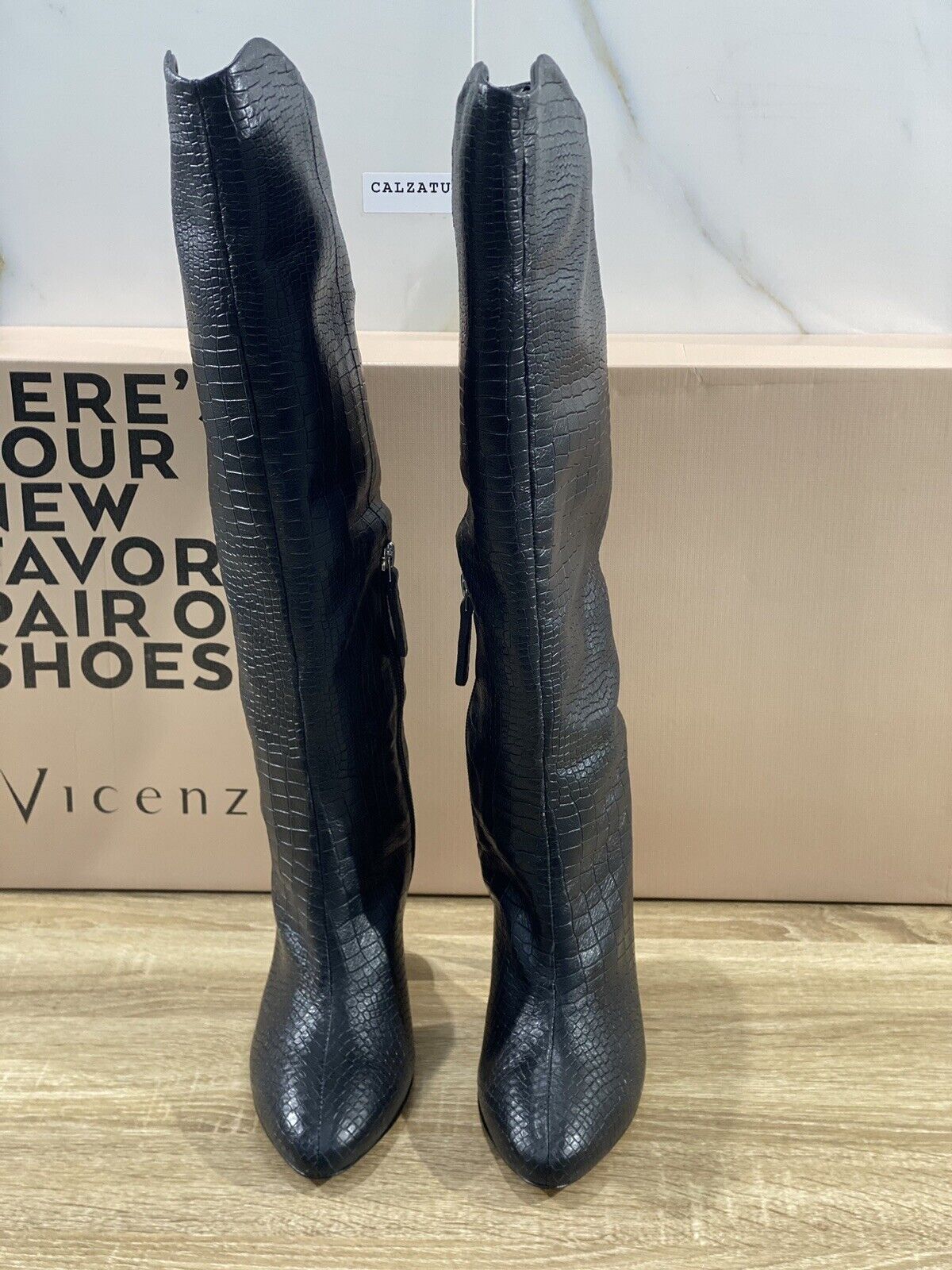 Vicenza Stivale donna pelle nero casual boot tacco 37