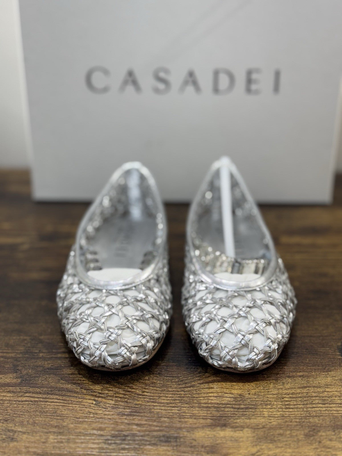 Casadei Ballerina Versilia Argento  Luxury Casadei Scarpe Donna 38