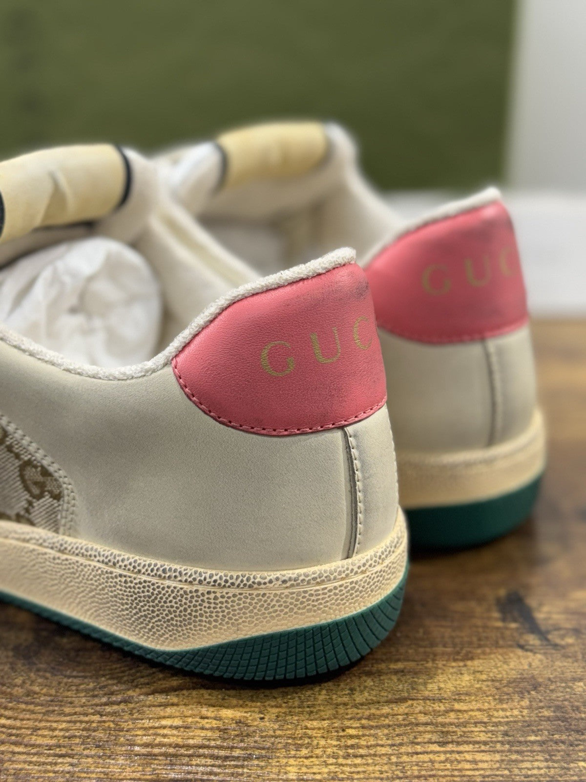 Gucci Screener Sneaker Pelle Rosa Luxury Gucci Shoes Donna 41.5