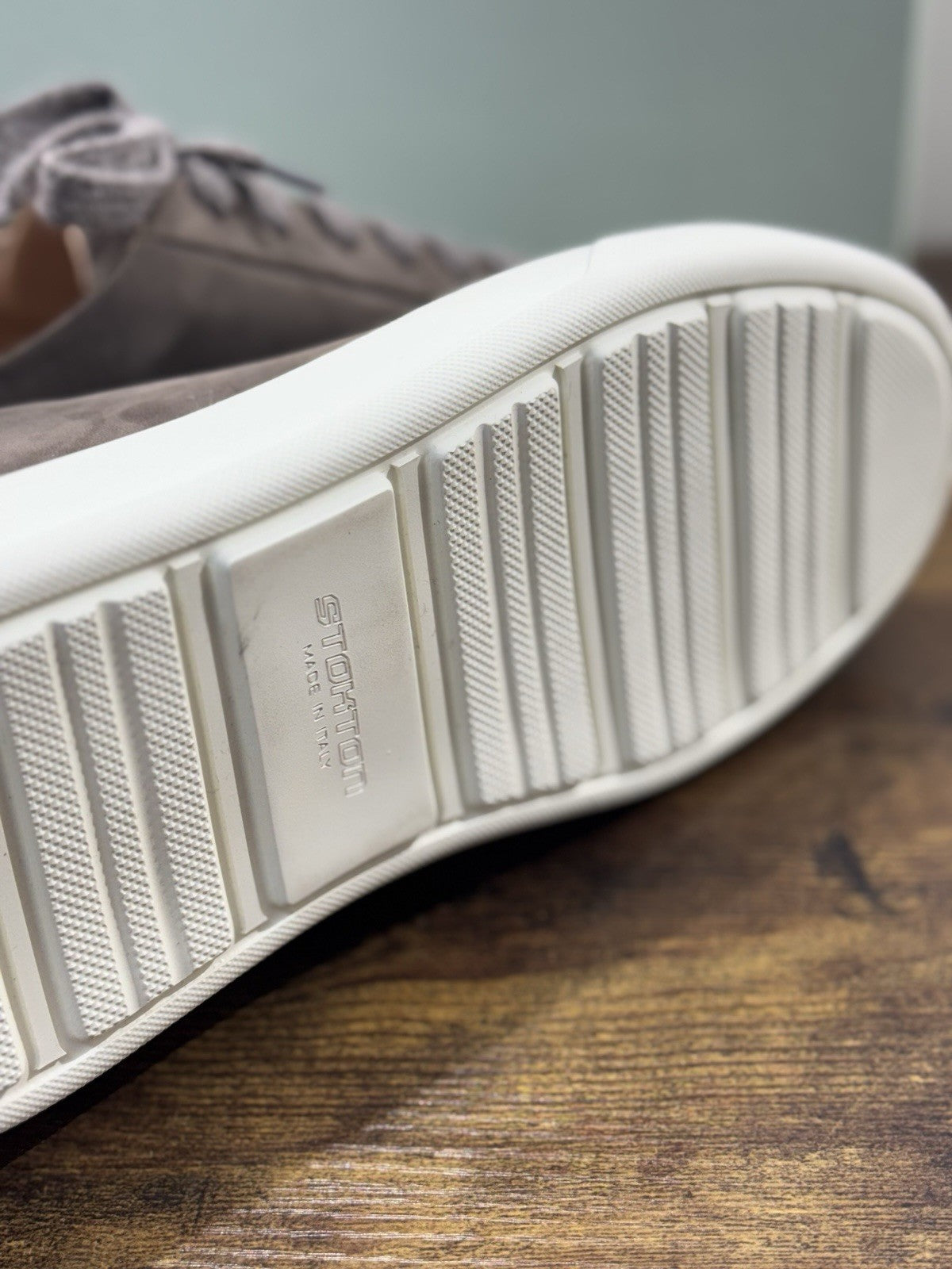 Stokton Sneaker Pelle Nabuk Taupe  100% Made In Italy Uomo 44
