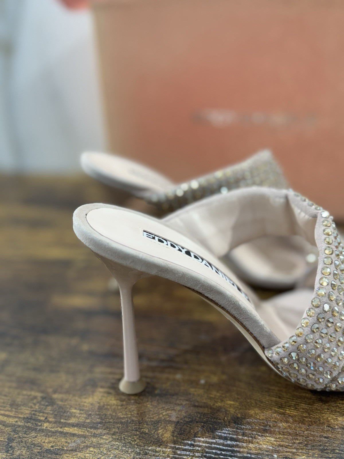 Eddy Daniele Sandalo Nude  Real Swarovski Con Tacco Donna 37.5
