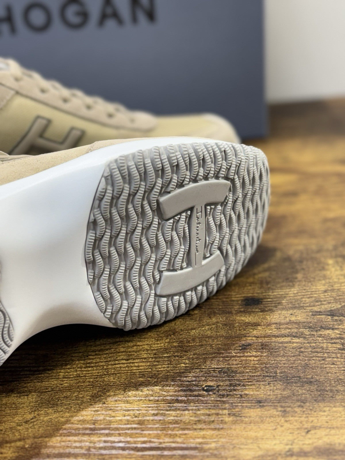 Hogan Interactive Suede Beige Casual Scarpa Hogan Uomo 44