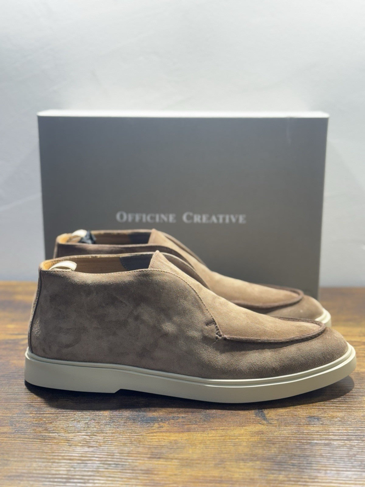 Officine Creative Polacchino Summer Walk Bones Suede Beige Uomo 46