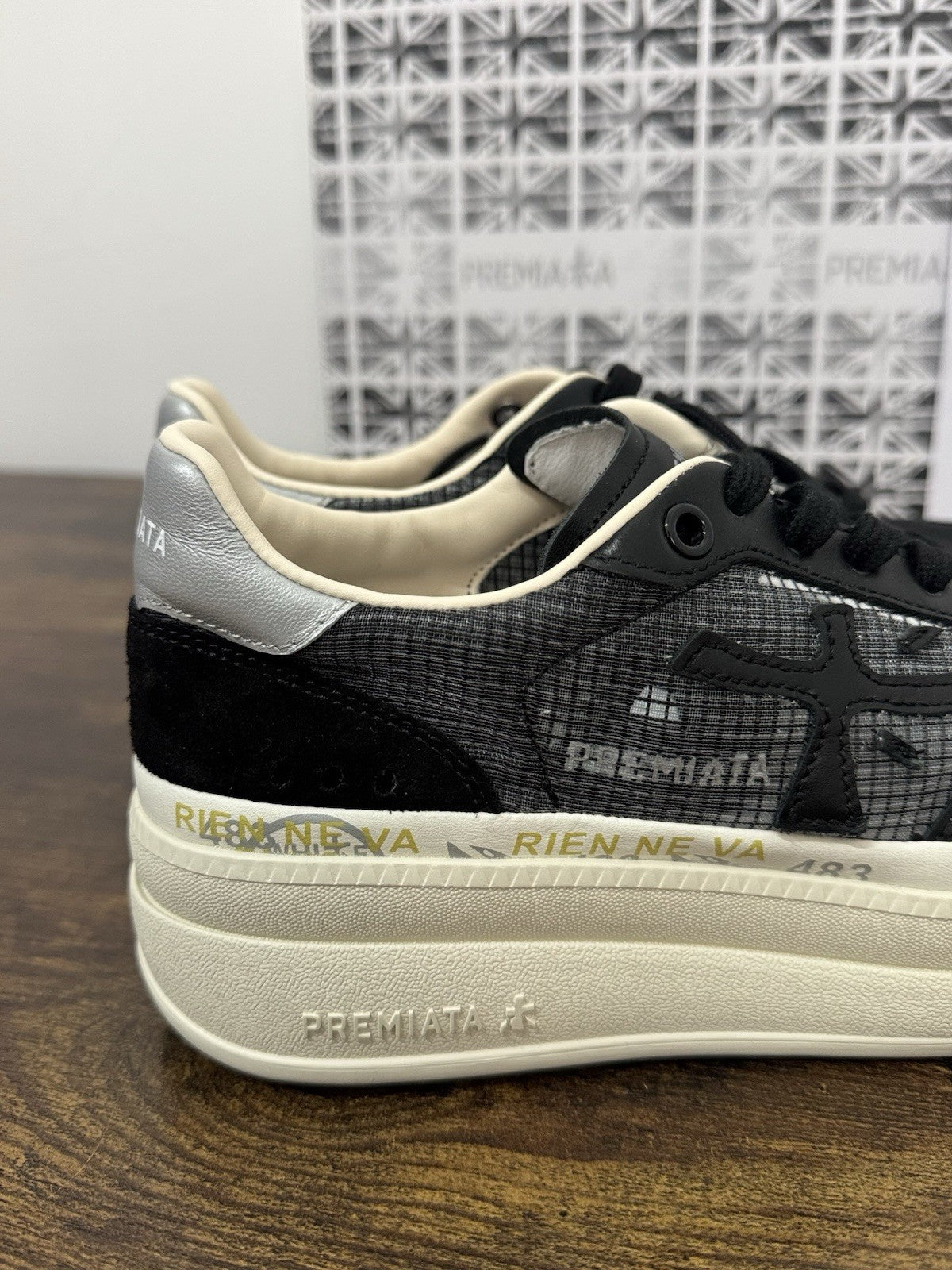 Premiata Micol  Sneaker Pelle Nera Rete   Casual Premiata Donna 39