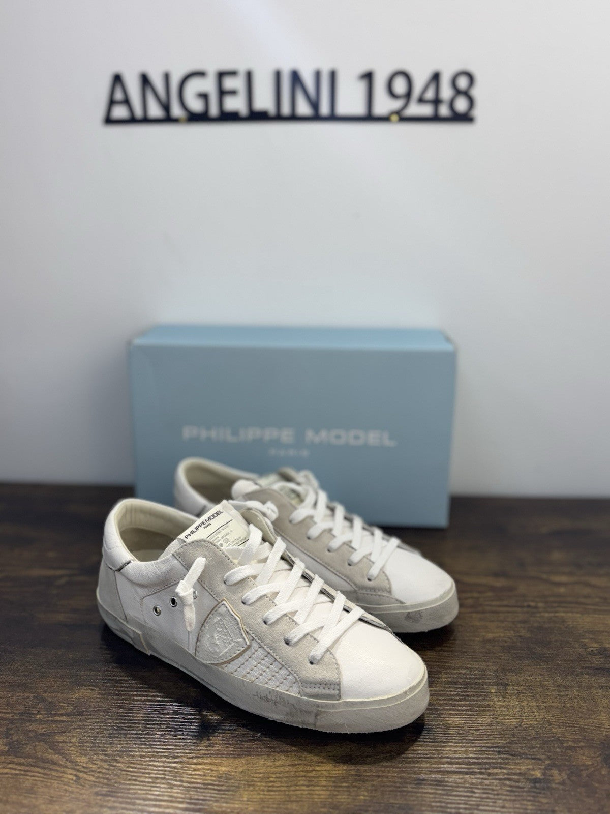 Philippe Model Paris Low Pelle Bianca Casual Sneaker Uomo 40
