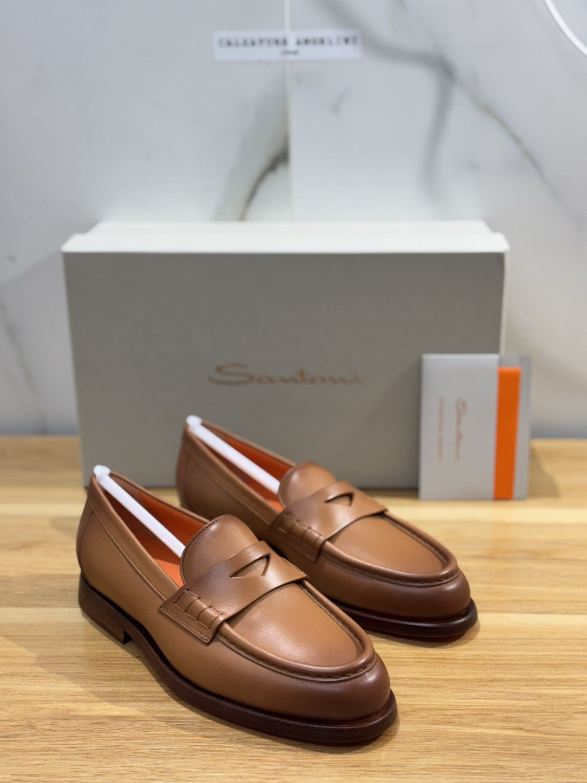 Santoni Mocassino Pelle Cuoio Luxury Santoni Scarpa Donna 36 