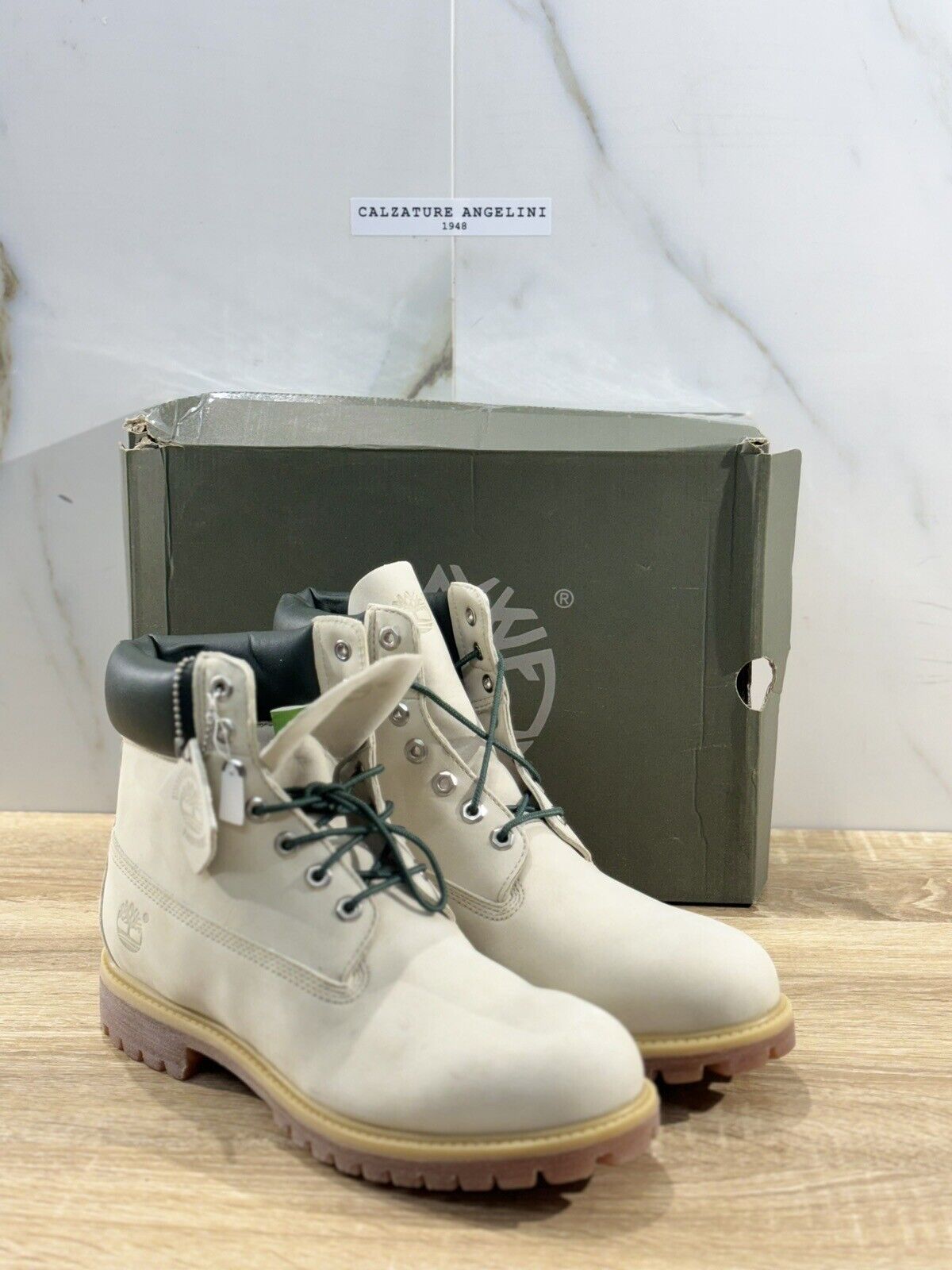 Timberland 6 Inch Pelle Nabuk Bianco Uomo Boot Timberland Icon Waterproof 44