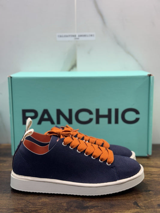 Panchic Lace Up Scarpa Suede Microfibra  Blu Casual Uomo 42