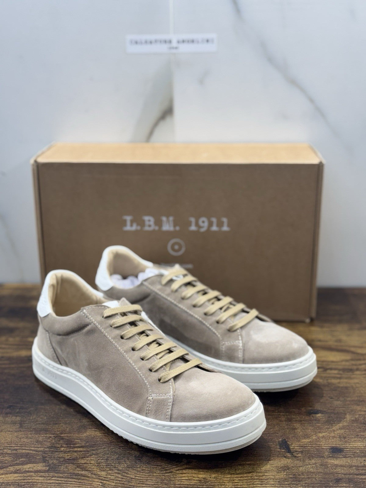 L.B.M 1911 Sneaker Suede Beige Casual Scarpa Uomo 43