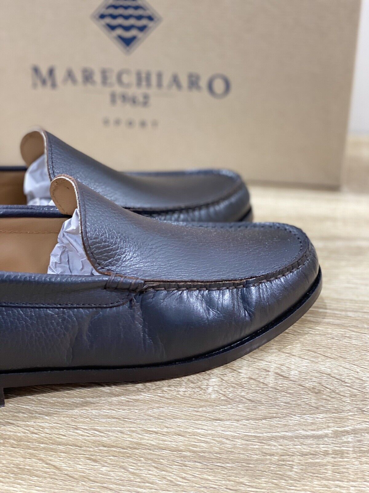 Marechiaro 1962 uomo mocassino pelle bottolata tdm fondo cuoio 43