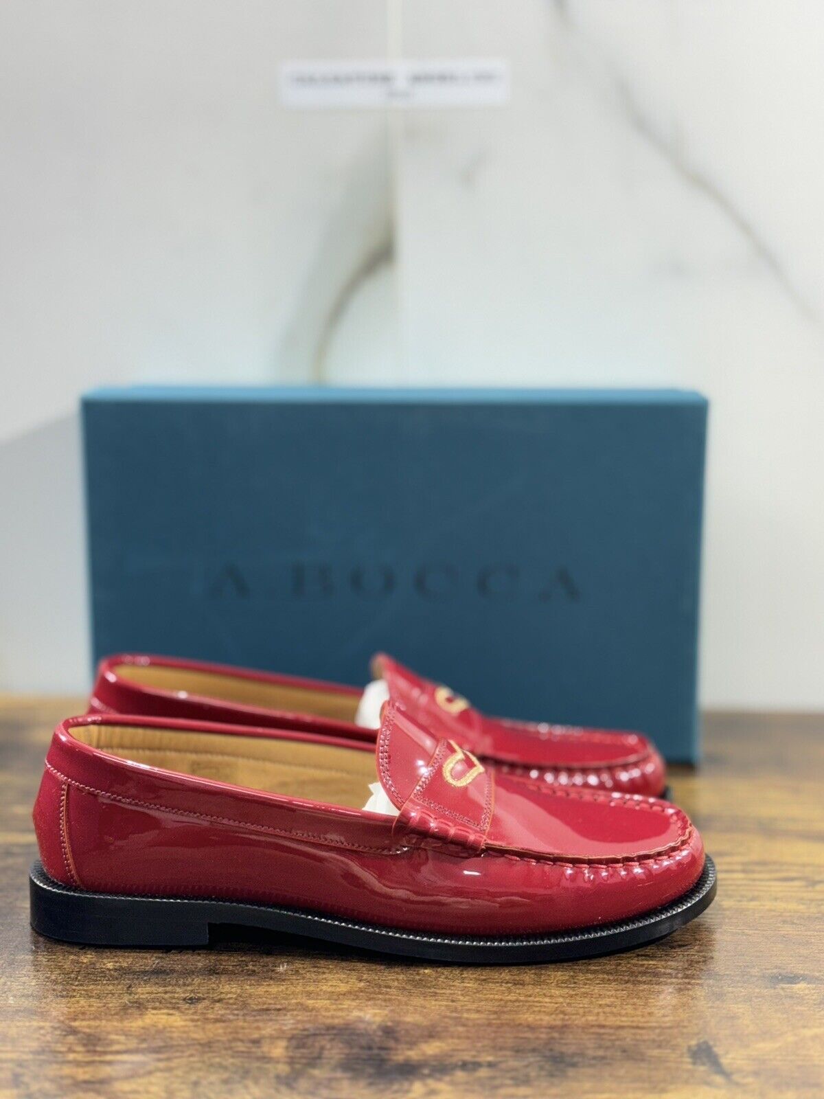 A.Bocca Mocassino  Donna Pelle  Merlot     Vernice College  Luxury Handmade 39