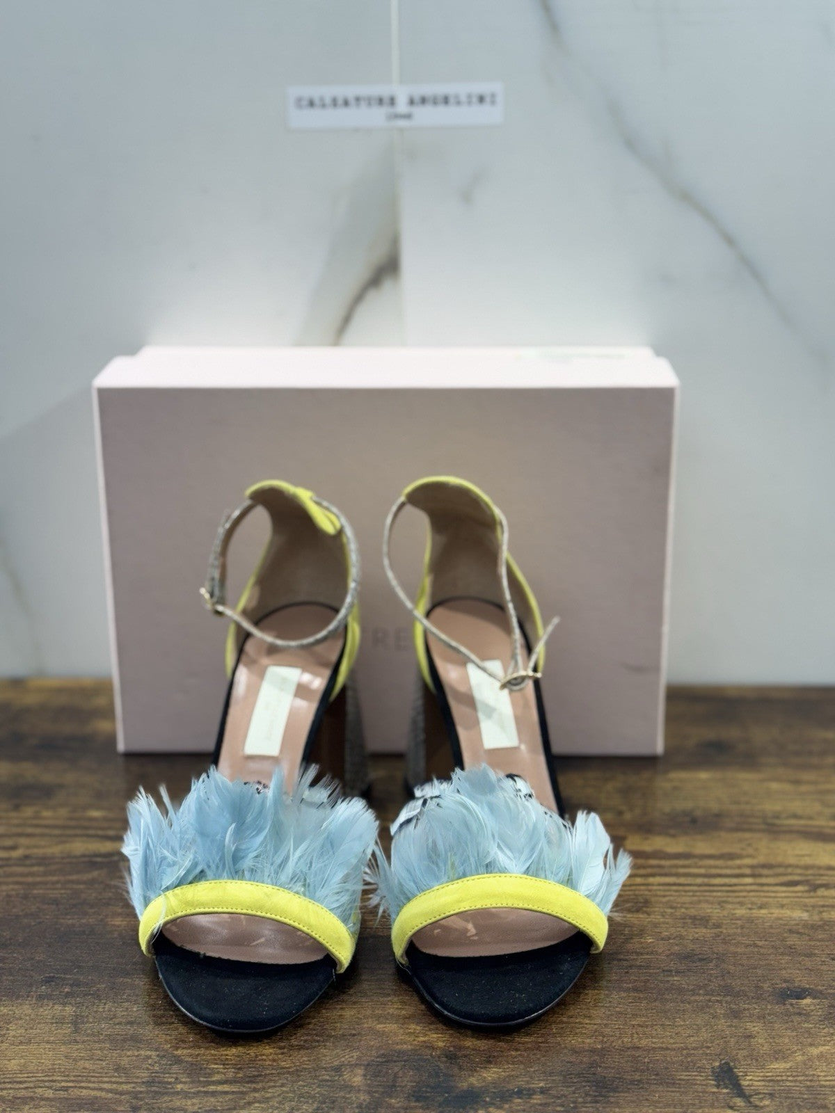 L’autrechose Sandalo  Suede  Nero Lemon Piume Casual Donna 40