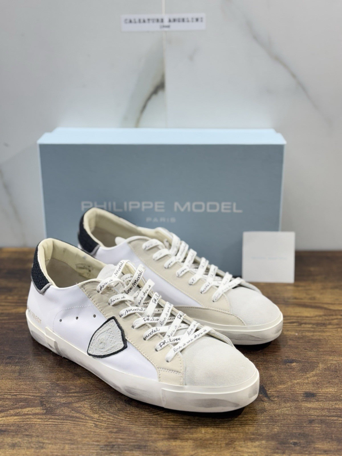 Philippe Model  Paris L u Pelle Nera Bianca Casual Uomo 44