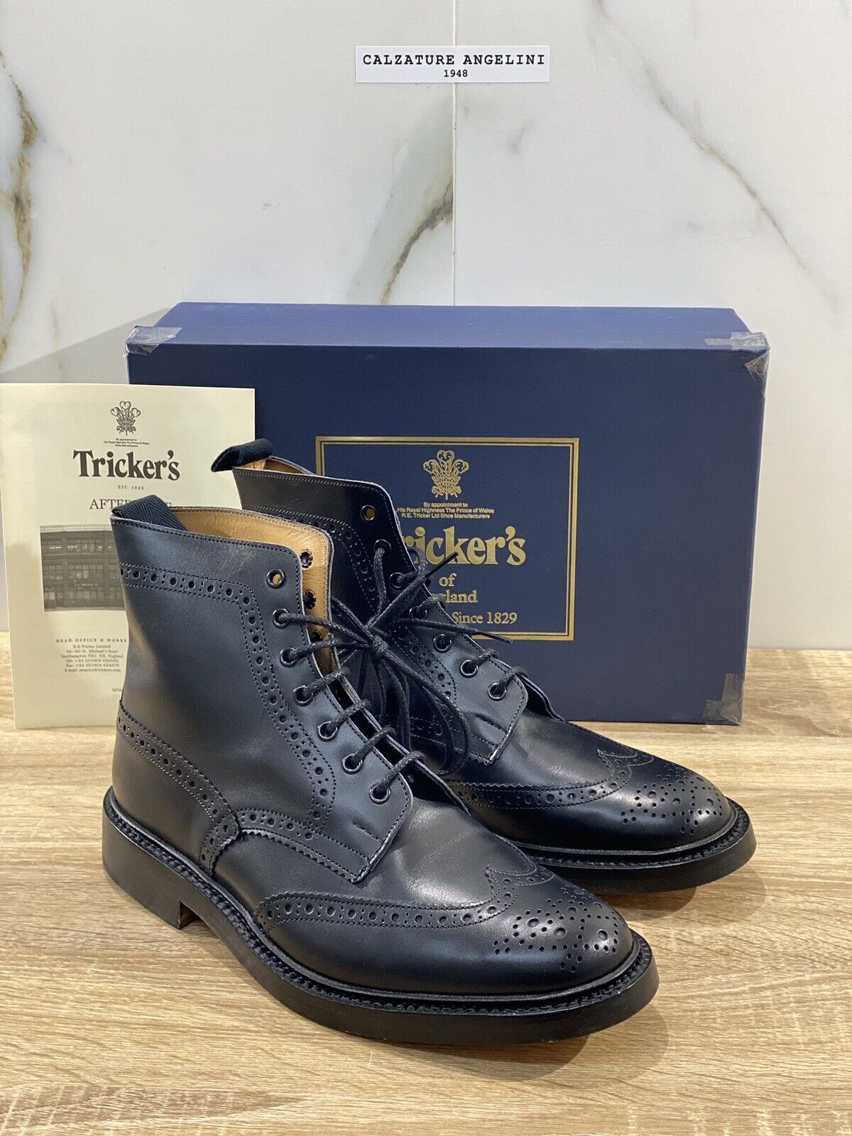 Tricker’s Stow Country boot fondo cuoio  pelle nero luxury boot 7