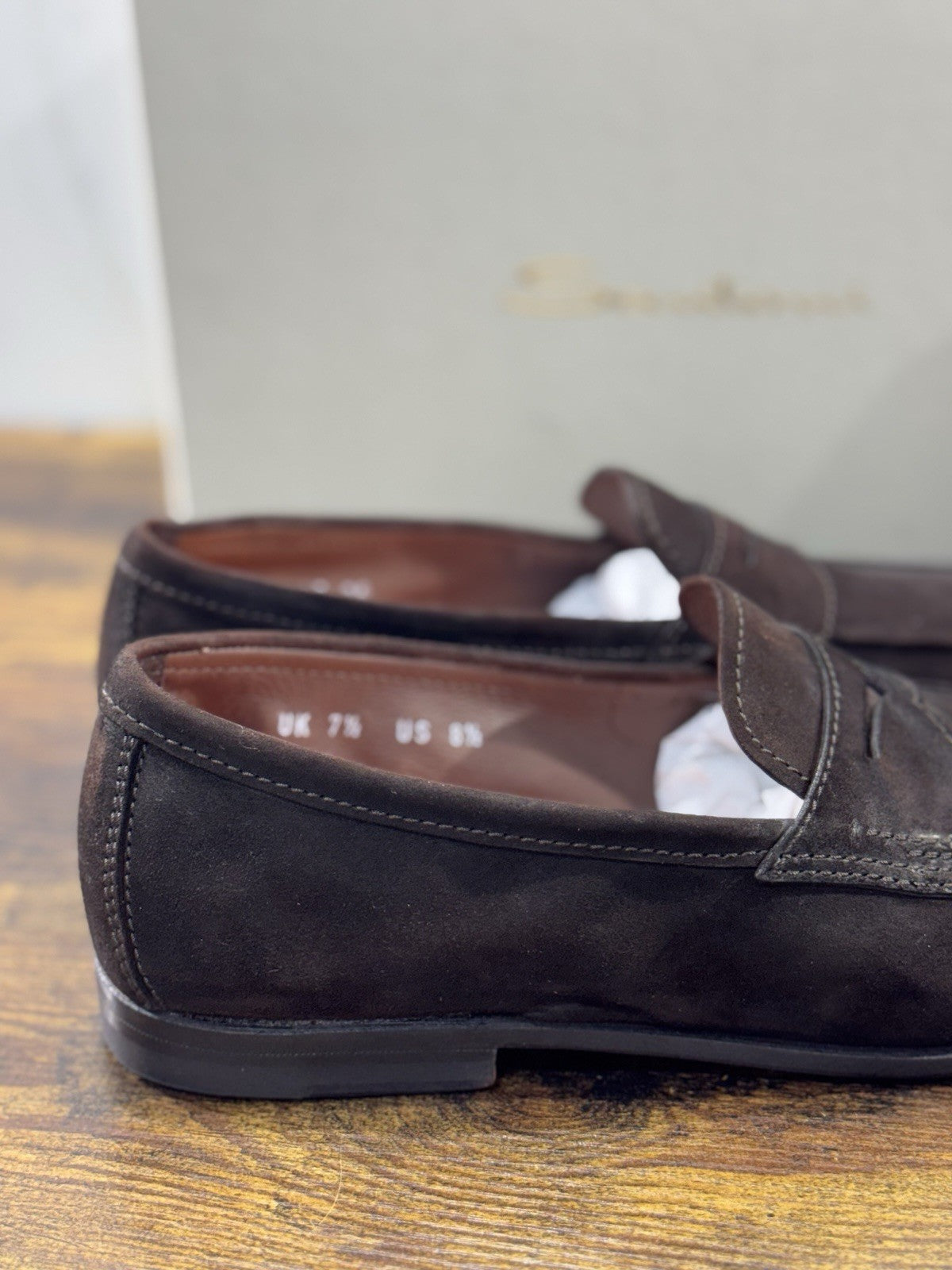 Santoni Mocassino Goodyear Flex Pelle Marrone  Luxury Santoni Scarpa Uomo 41.5