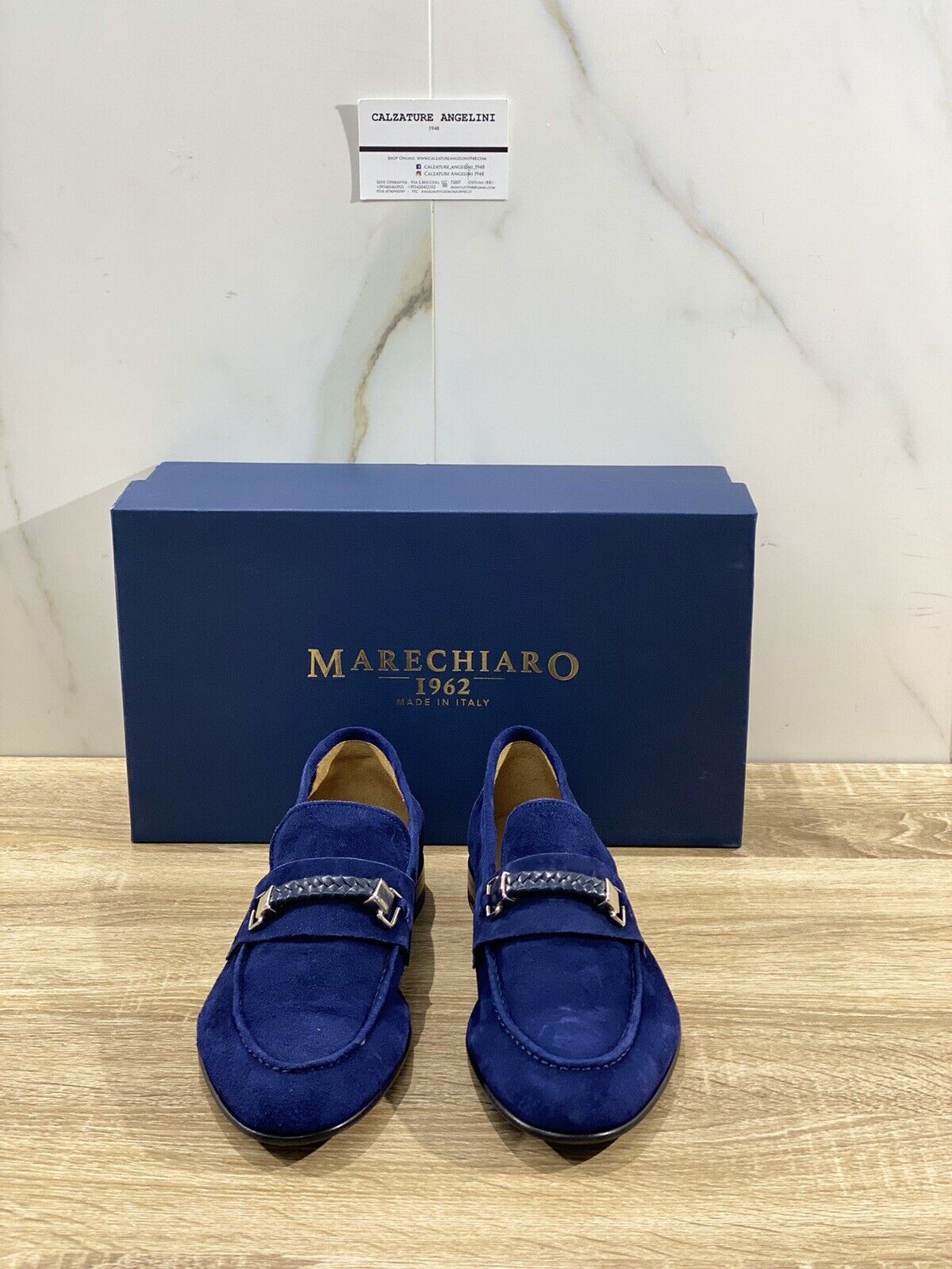 Marechiaro 1962 Mocassino Uomo M24TR Suede Blu Luxury Hamdmade 44