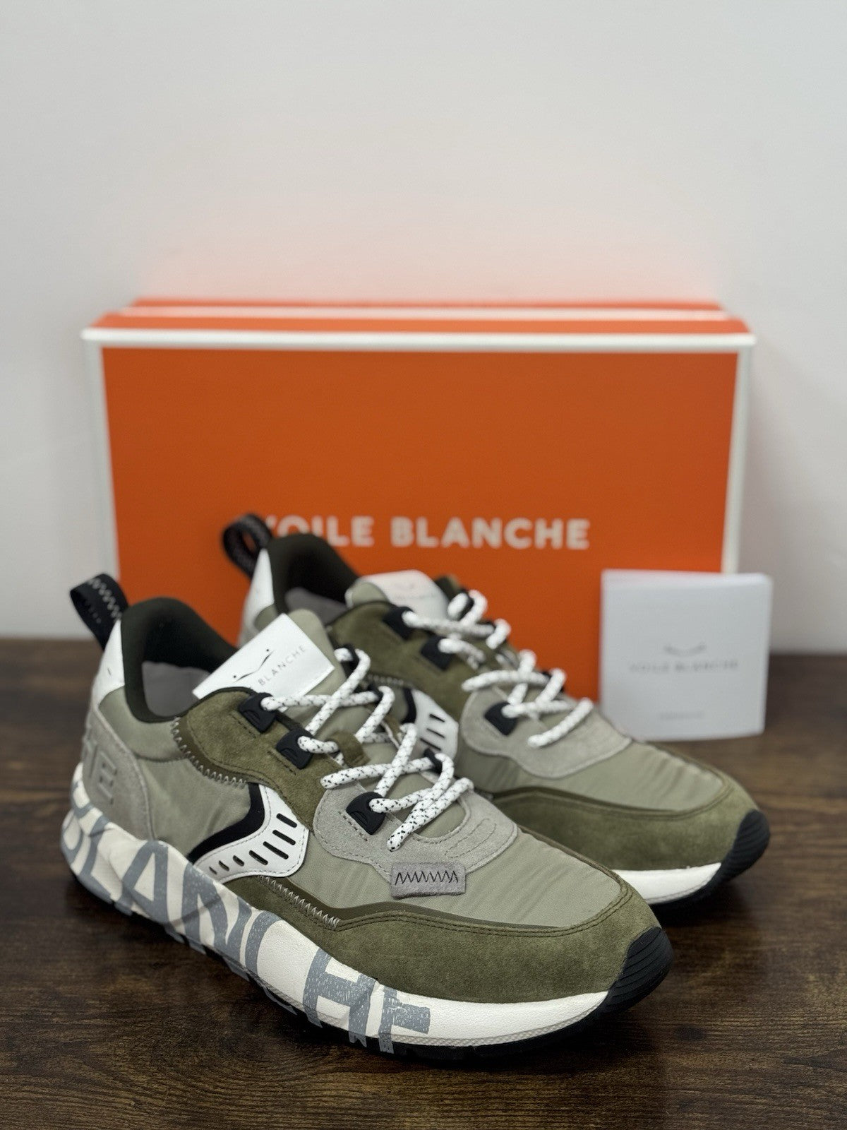 Voile Blanche Sneaker Club 01   Pelle Suede Nylon Verdone Casual Uomo 40