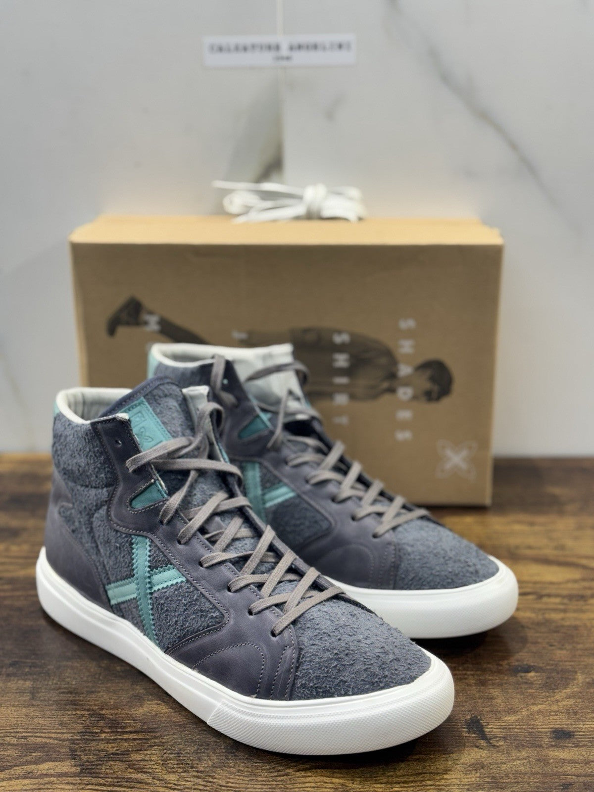 Munich Sneaker Suede Grey High Top Sneaker Extra Light Casual Uomo 42