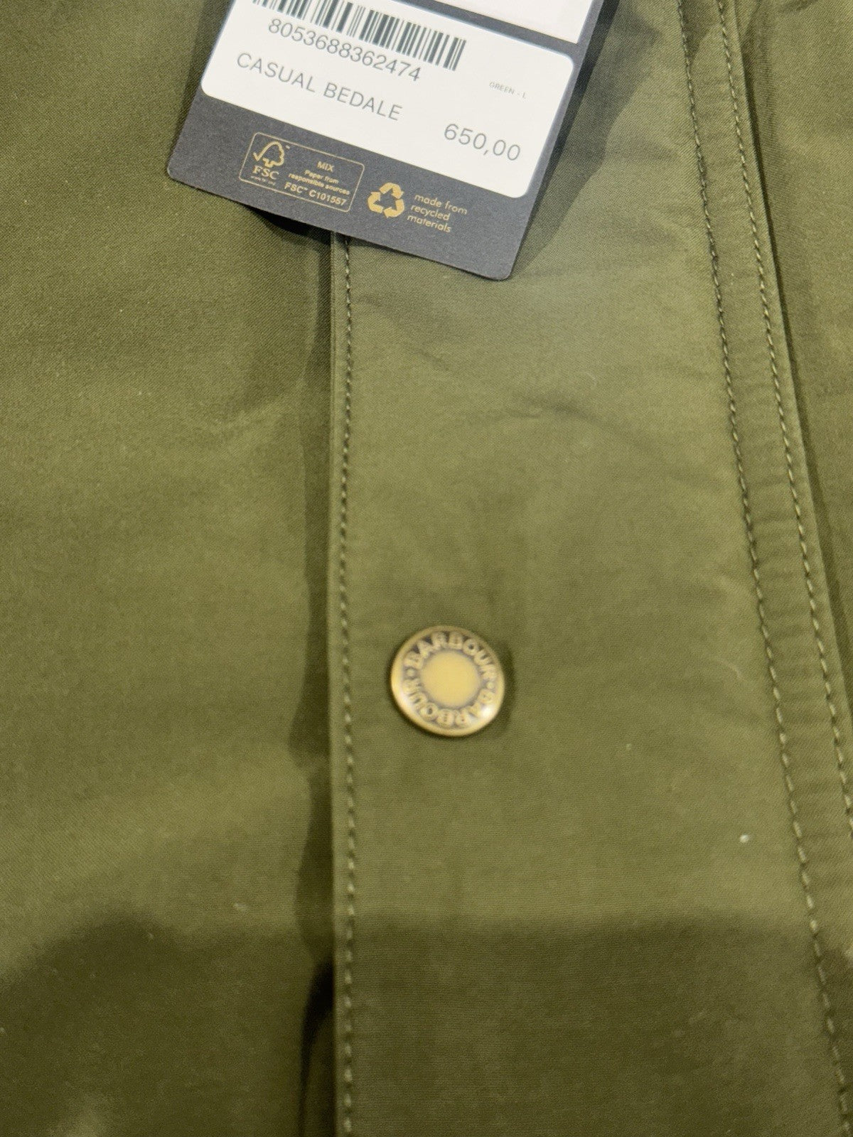 Baracuta X Barbour Bedale Giacca  Casual Verdone Icon Limited Edition Taglia L