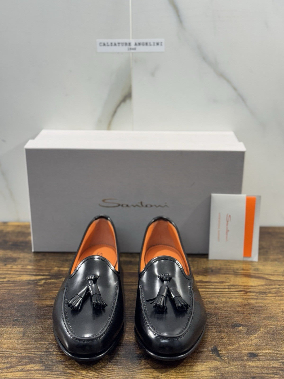 Santoni Mocassino Uomo Tassel Pelle Nero Goodyear Luxury Men Santoni 41