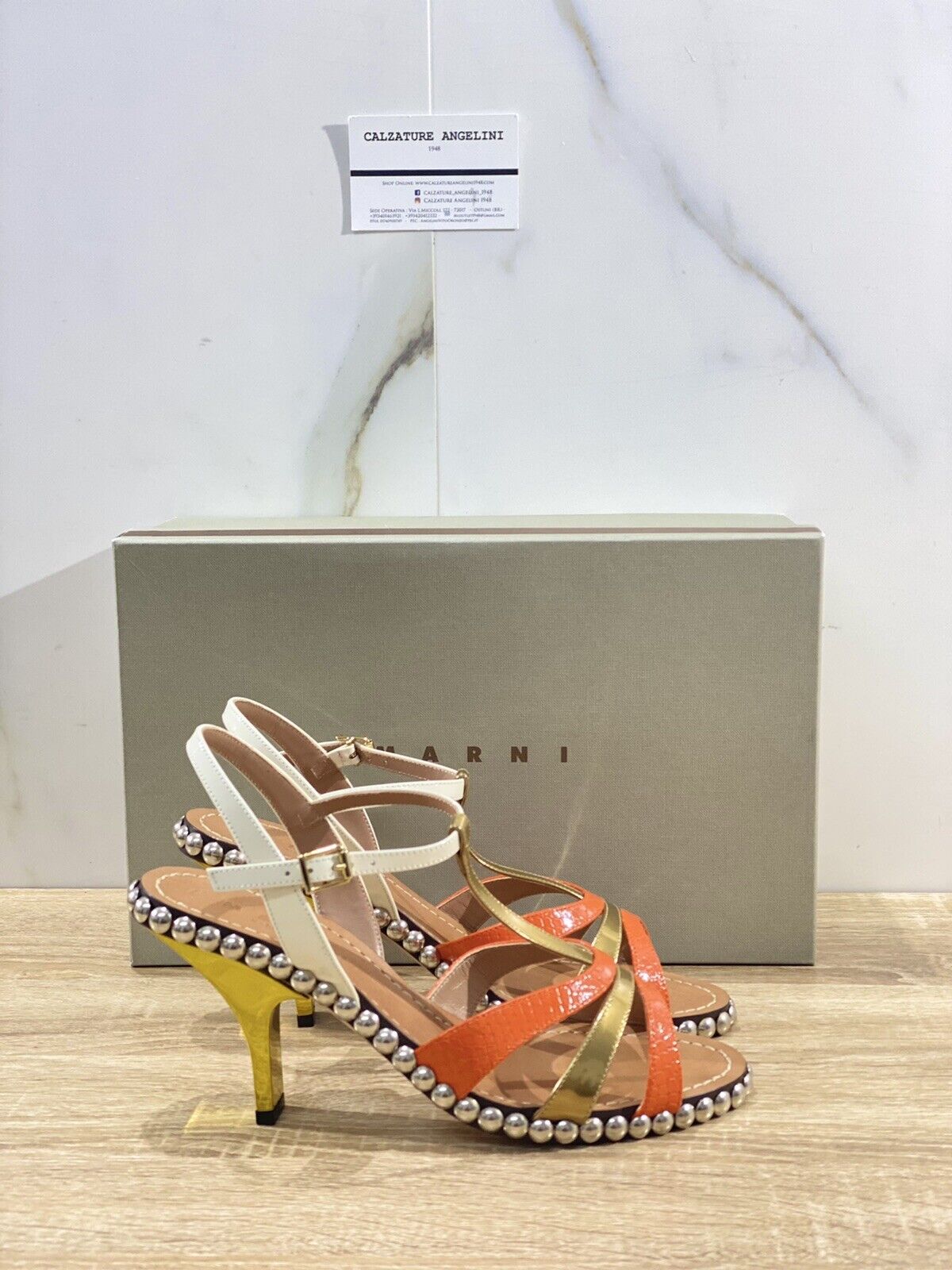 Marni Sandalo Donna In Pelle Arancio Luxury Marni Woman Shoes SAMS Numero 39