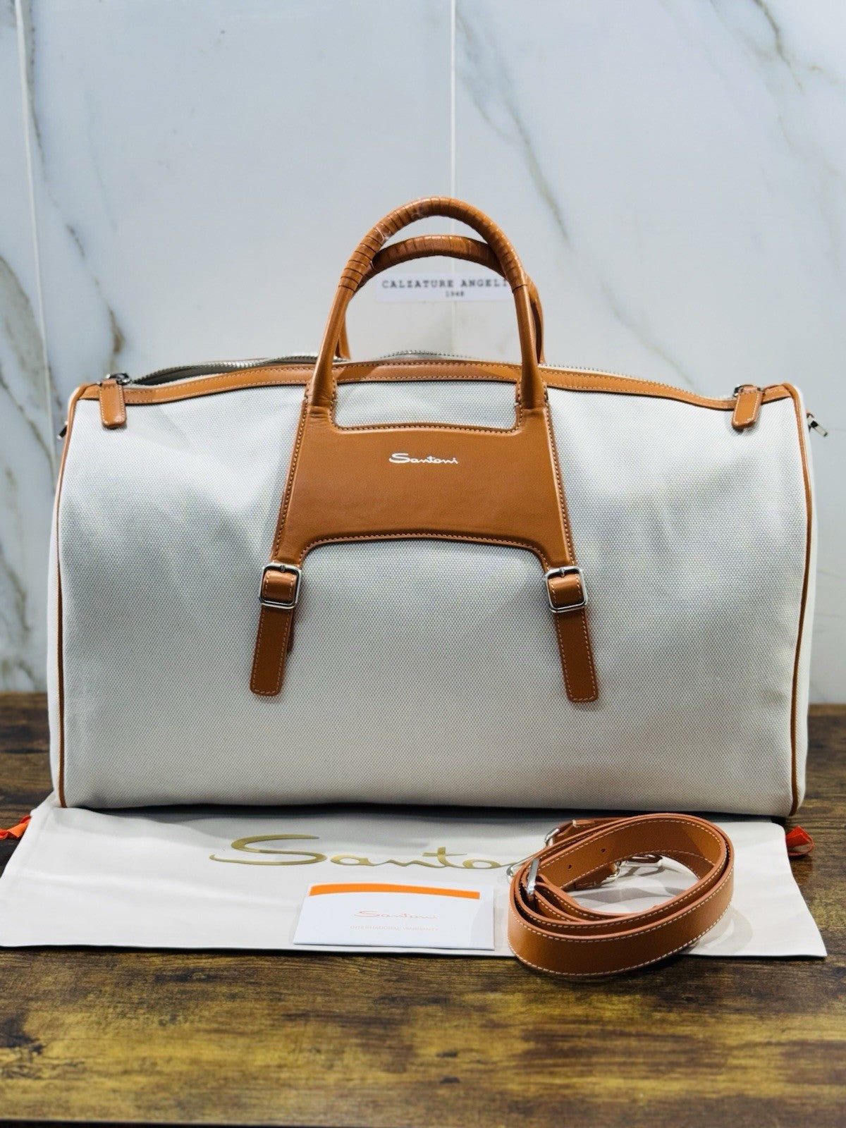 Borsone  Weekend Viaggio Santoni  Travel Bag Santoni Men Business Arancio