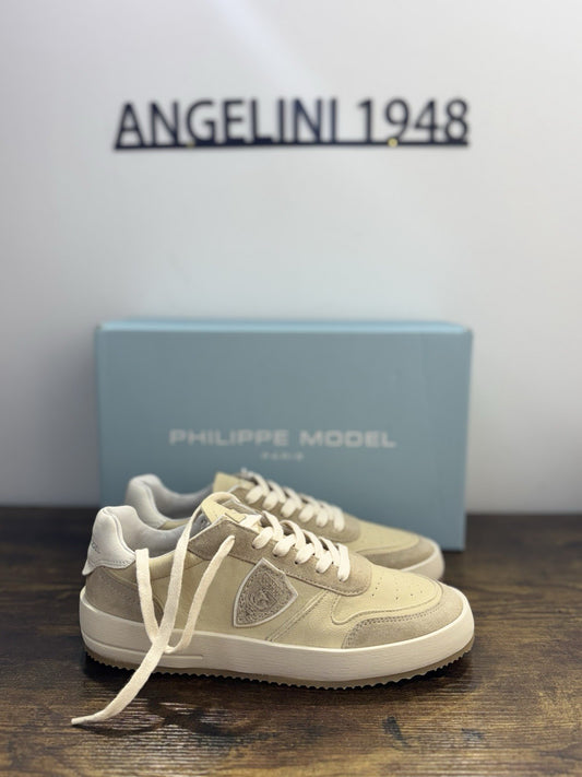 Philippe Model Nice Low Sneaker Pelle Sabbia  Casual Uomo 41