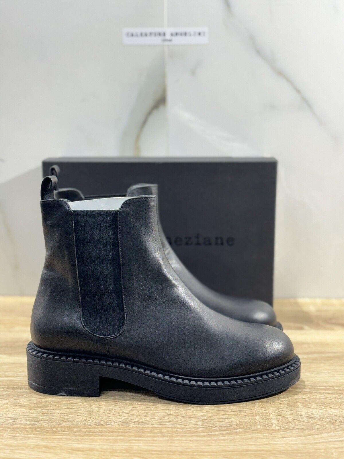 Poesie Veneziane Stivaletto  Donna Pelle Nero Chelsea Boot  Made In Italy 41