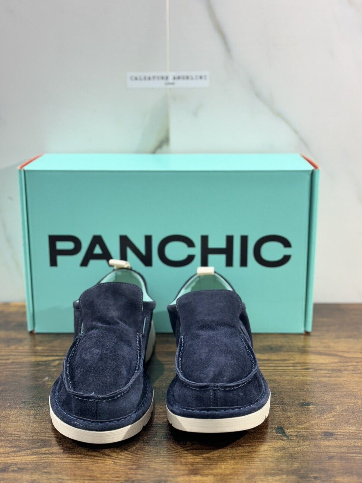 Panchic Scarpa Uomo Slip On Suede Blu Extra Light 45