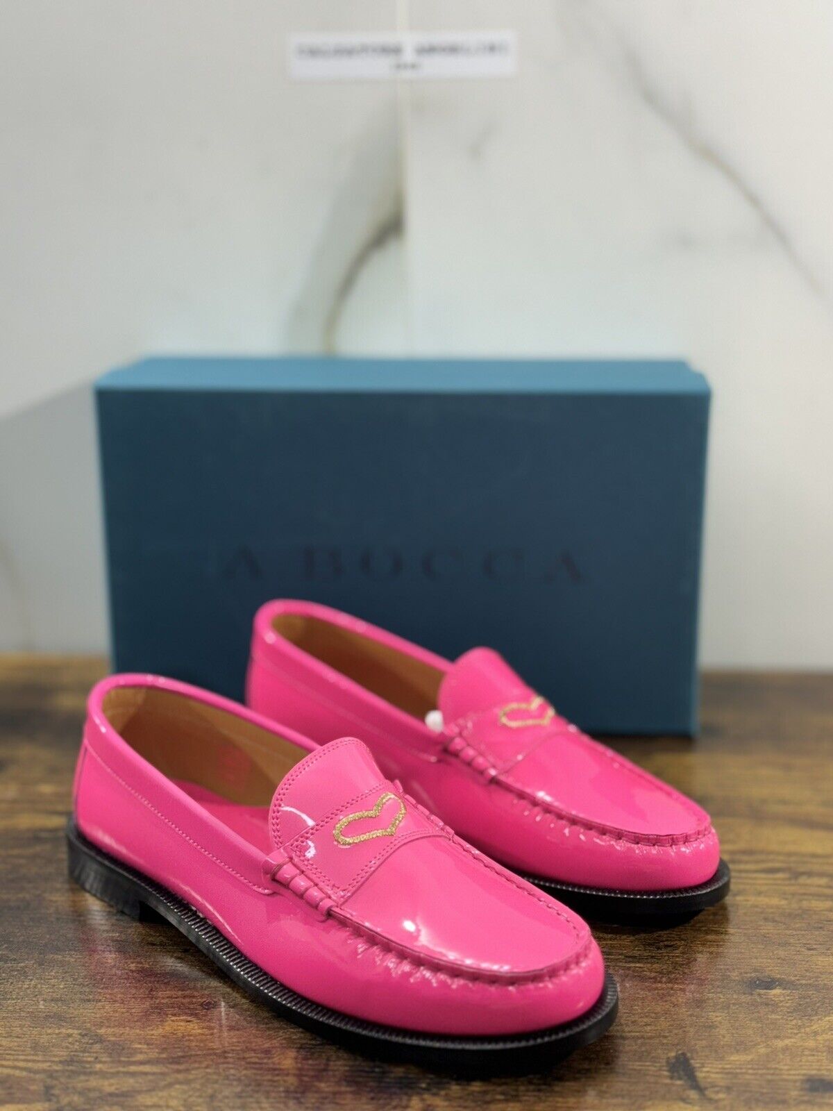 A.Bocca Mocassino  Donna Pelle  Rosa      Vernice College  Luxury Handmade 39