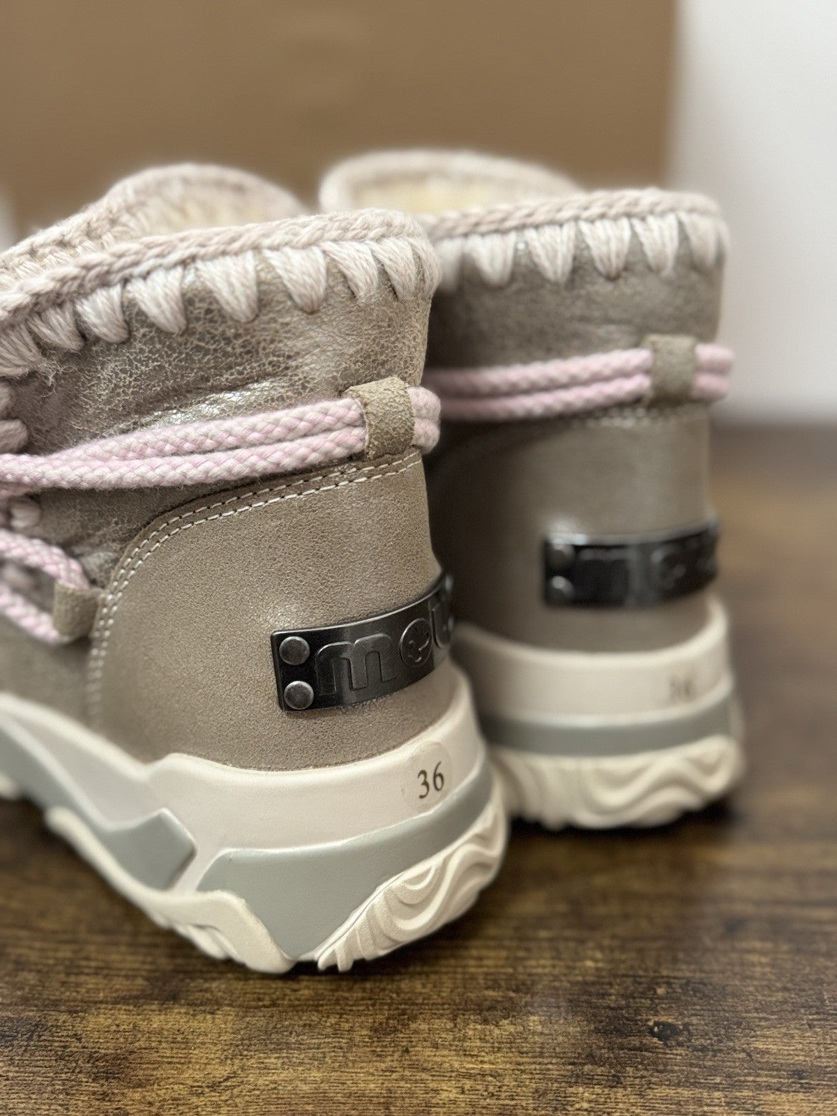 Mou Trainer Sneaker Suede Grey Casual Mou Boot Donna 36