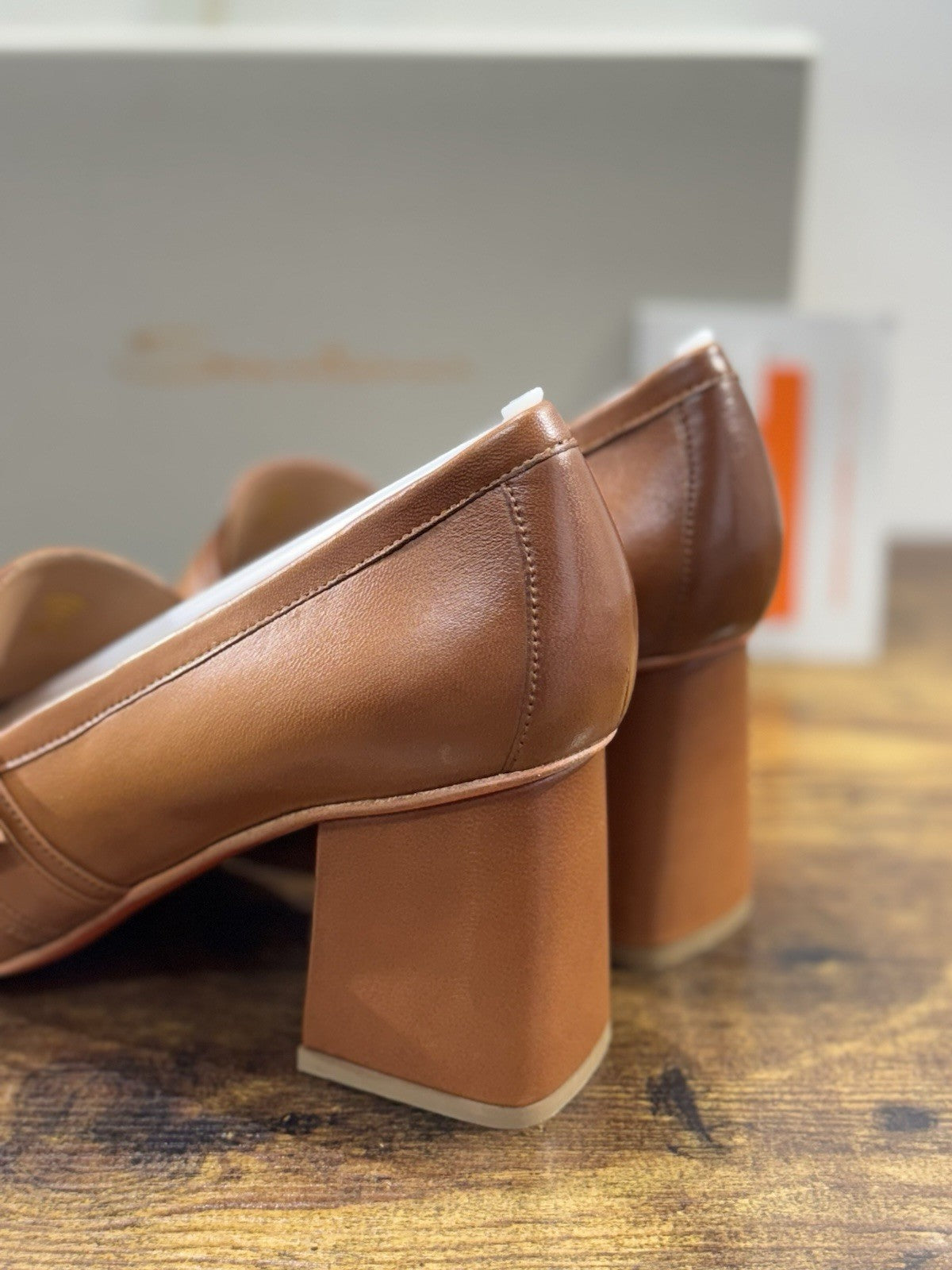 Santoni Mocassino Pelle Cuoio Con Tacco Goodyear Luxury Santoni Donna 39